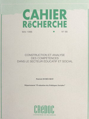 cover image of Construction et analyse des compétences dans le secteur éducatif et social